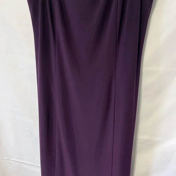 J.B.S. Dress Size 10 Purple Midi Sheath Bow Straps Wedding Guest Party Cocktail - Picture 3 of 8
